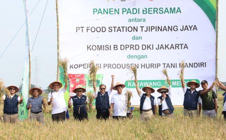 Food Station Ajak Komisi B DPRD DKI Jakarta Gelar Panen Padi di Karawang