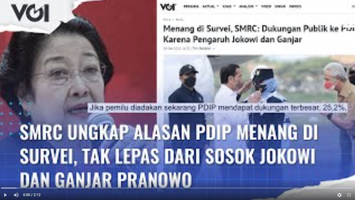 VIDÉO: SMRC Révèle Les Raisons Des Victoires Du PDIP Dans L’enquête, Pas à Part Jokowi Et Ganjar Pranowo