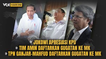 VOI VIDEO aujourd’hui: Jokowi apprécie le KPU, l’équipe AMIN déposant une poursuite au mk, TPN Ganjar-Mahfud suit
